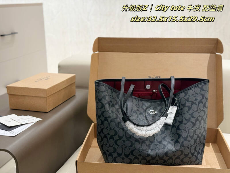 Coach City Black 38x28x15cm shoulder bag — Premium Replica