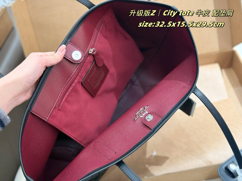Coach City Black 38x28x15cm shoulder bag — Premium Replica