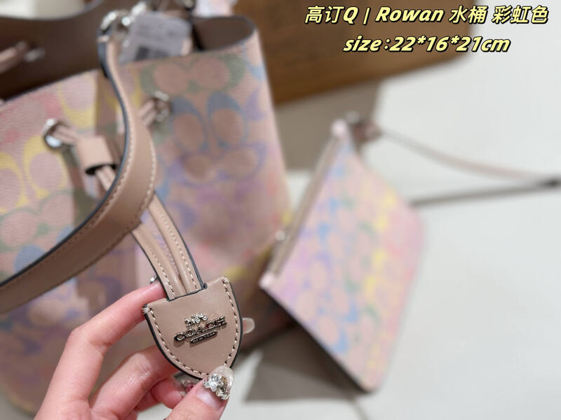 Coach Rowan Rainbow Signature Coated Canvas 22*16*21cm crossbody — Top Quality Replica
