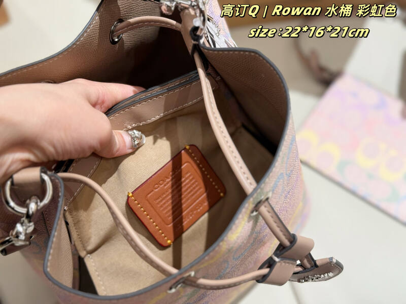 Coach Rowan Rainbow Signature Coated Canvas 22*16*21cm crossbody — Top Quality Replica