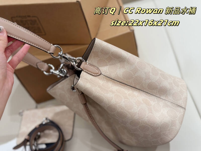 Coach Rowan Beige Signature Coated Canvas 22x16x21cm crossbody — AAA Quality Replica