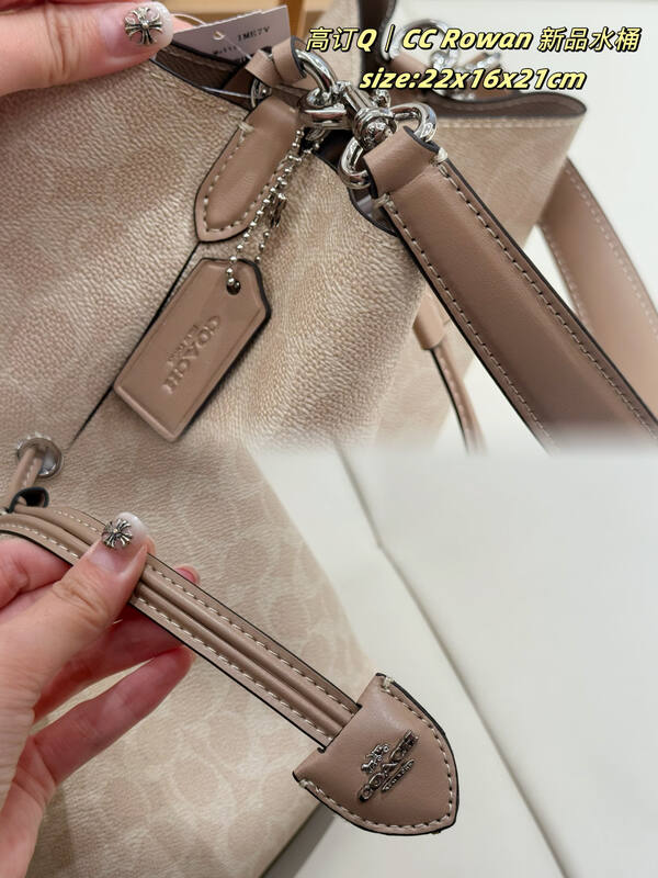 Coach Rowan Beige Signature Coated Canvas 22x16x21cm crossbody — AAA Quality Replica