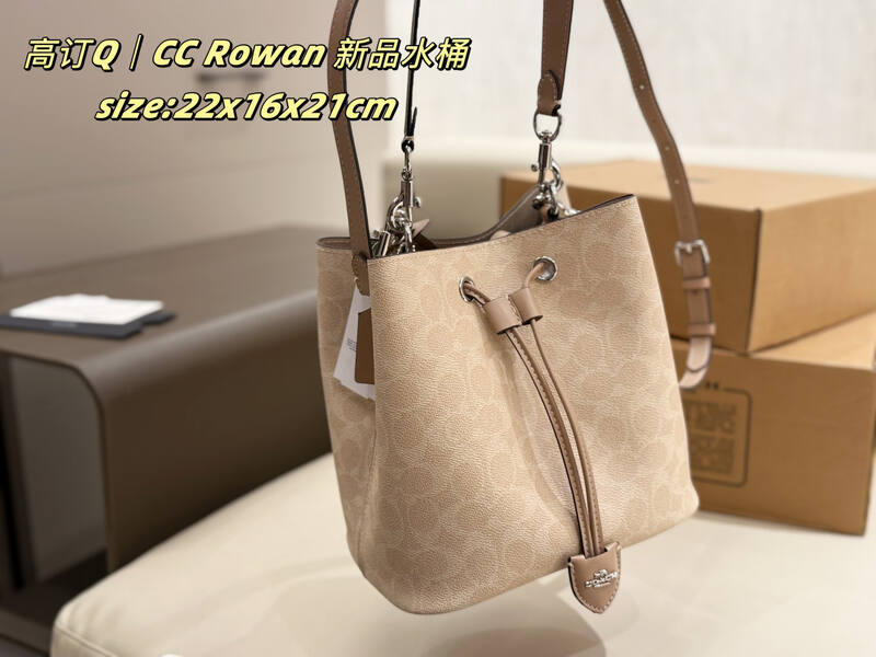 Coach Rowan Beige Signature Coated Canvas 22x16x21cm crossbody — AAA Quality Replica