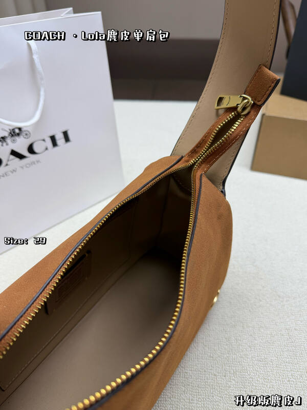 Coach Lola Brown suede shoulder — AAA Quality Replica