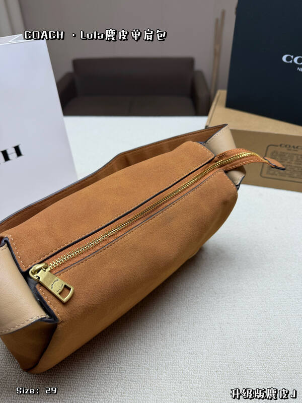 Coach Lola Brown suede shoulder — AAA Quality Replica