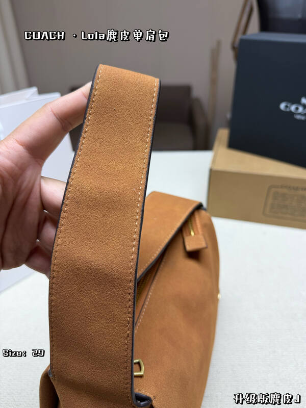 Coach Lola Brown suede shoulder — AAA Quality Replica