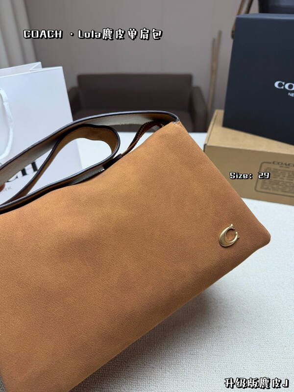 Coach Lola Brown suede shoulder — AAA Quality Replica