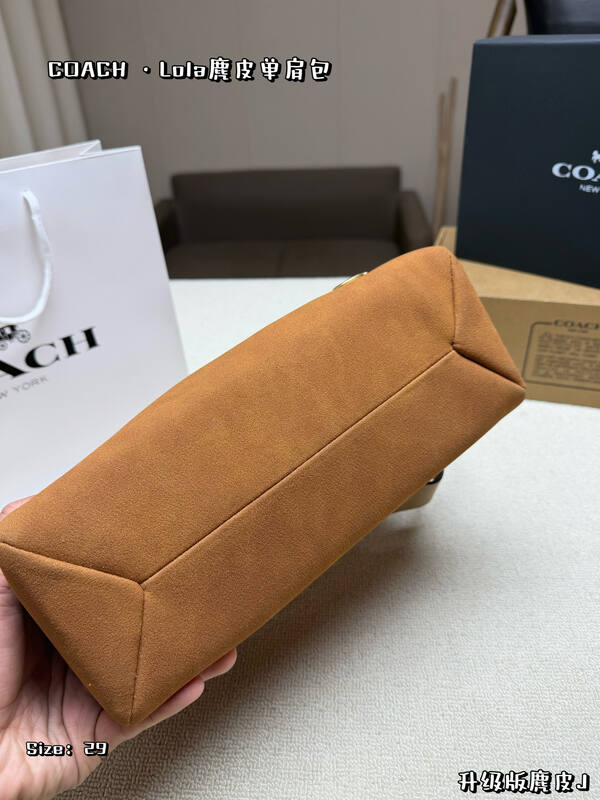 Coach Lola Brown suede shoulder — AAA Quality Replica