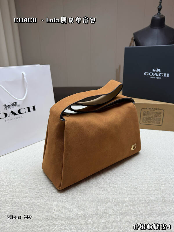 Coach Lola Brown suede shoulder — AAA Quality Replica