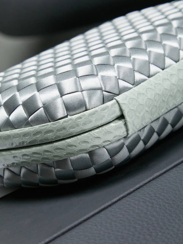 Bottega Veneta Silver Intrecciato Satin evening — 1:1 Replica
