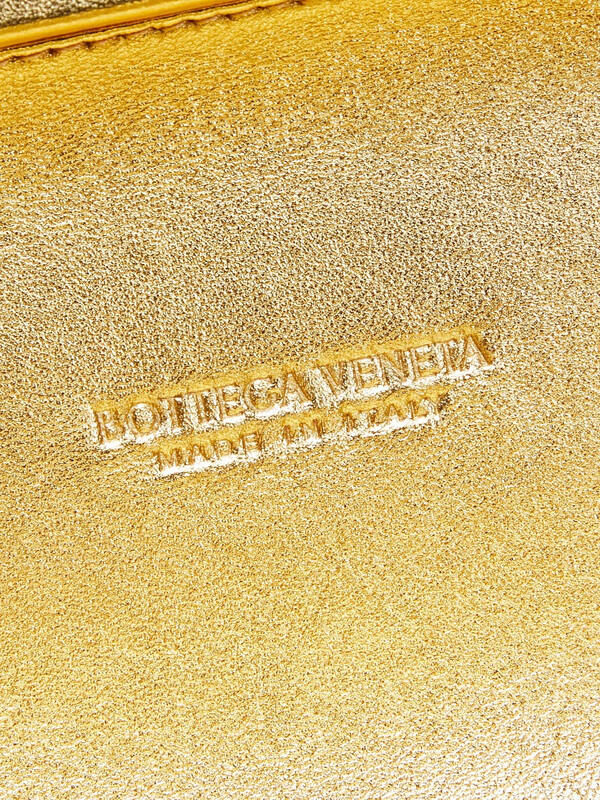 Bottega Veneta Knot Metallic Gold Intrecciato Leather evening bag — AAA Quality Replica
