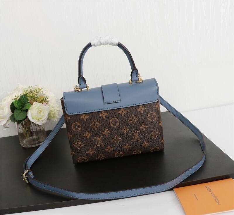 Louis Vuitton M43577 Monogram with Blue Leather shoulder bag — Top Quality Replica